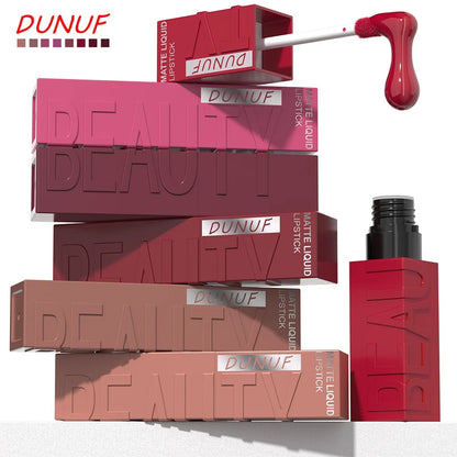 Matte Velvet Lipstick Lip Gloss Waterproof Smooth Long-Lasting Non-sticky Non-transfer Deep Red Nude Y2K Daily&Party Makeup Gift