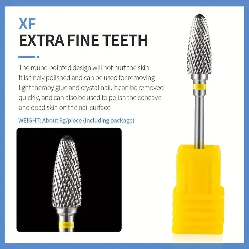 Tungsten Carbid Nail Drill Bits Electric Manicure Drill Accessory Milling Cutters for Nail Gel Polish Remover Nail Tools Efiles