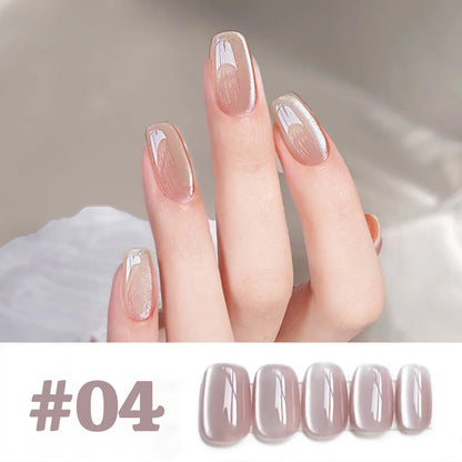 1-12pcs WS Hot Style Non-gray Universal White Cat Eye Gel Nail Polish Super Flash White Glass Bead Nail Art Nail Suppies