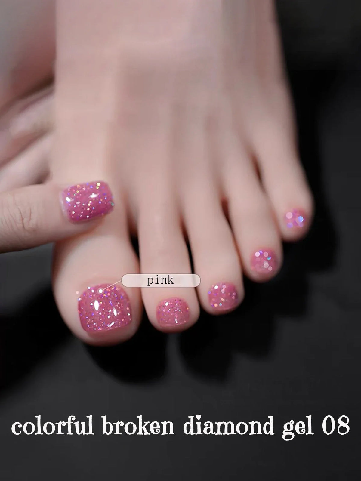 SHAKA 1-8pcs Popular Versatile Whitening Pink Green Blue Bling Gel Super Glitter Water Light Broken Diamond Gel Nail Polish