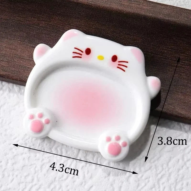 2pcs Cartoon Pig Color Palette Nail Art Mixing Color Drawing Pallet Gel Polish Nail Painting Board Color Palette Manicure Tools
