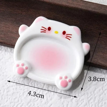 2pcs Cartoon Pig Color Palette Nail Art Mixing Color Drawing Pallet Gel Polish Nail Painting Board Color Palette Manicure Tools