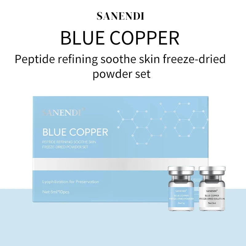 10Vials Copper Peptide Hyaluronic Acid Serum CICA B5 Facial Essence Hydration Korean Skin Care Original Sanendi Beauty Products
