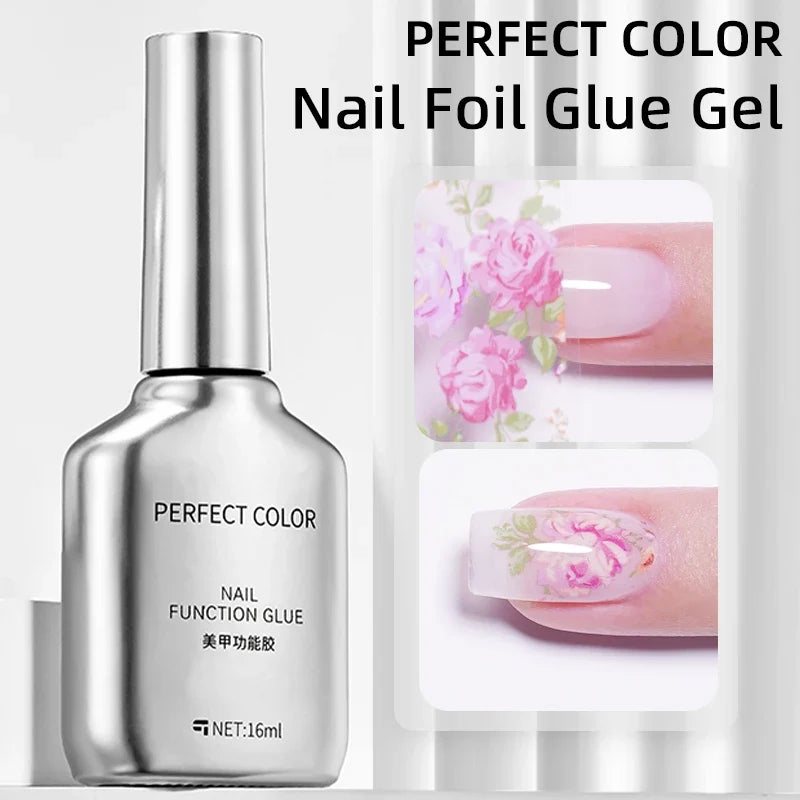 PERPECT COLOR Nail Foil Glue Gel 16ML Foil Transfer Gel for Nails Stickers Transfer Nail Art Gel Nail Polish Manicure DIY