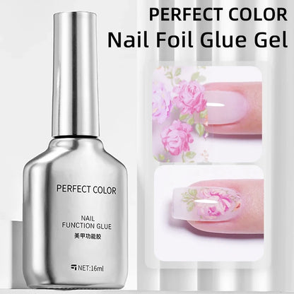 PERPECT COLOR Nail Foil Glue Gel 16ML Foil Transfer Gel for Nails Stickers Transfer Nail Art Gel Nail Polish Manicure DIY