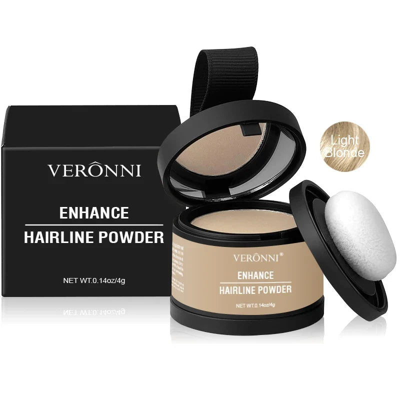 Hairline powder set in Light Blonde shade with compact, box, and sponge