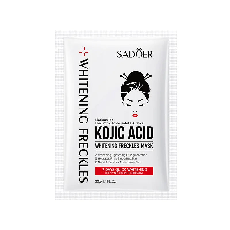 10pcs SADOER Kojic Acid Facial Masks Moisturizing Brightening Hydrating Face Mask Sheet Masks Beauty Facial Skin Care Products