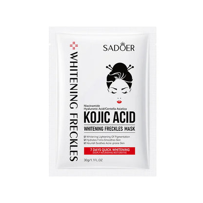 10pcs SADOER Kojic Acid Facial Masks Moisturizing Brightening Hydrating Face Mask Sheet Masks Beauty Facial Skin Care Products