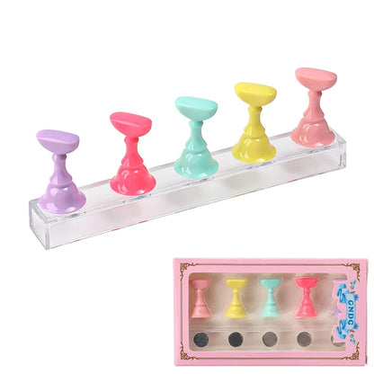5pcs Chess Magnetic Nail Holder Acrylic Nail Tips Practice Display Stand Showing Shelf Gel Polish Display Stand Manicure Tools