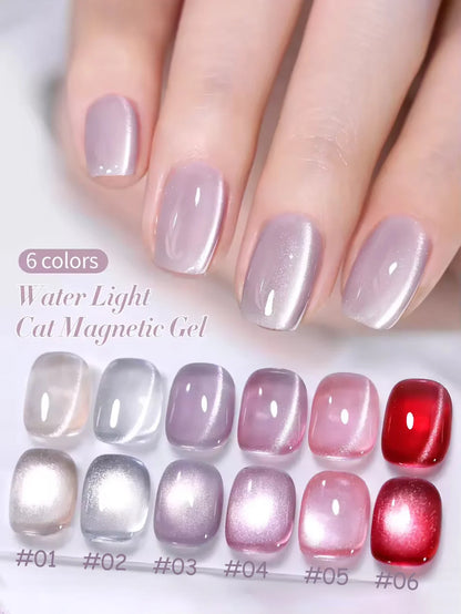 1-9pcs TC Flow Light White Cat Eye Gel Nail Polish Ultra Shine Soak Off UV Gel Mirror Glass Cat Magnet Gel Varnish Nail Supplies