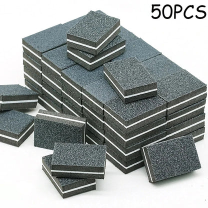 50Pcs Professional Mini Nails Art buffer File 100/180 Sandpaper Manicure Tips Care File Sanding Polishing Accessories Tools