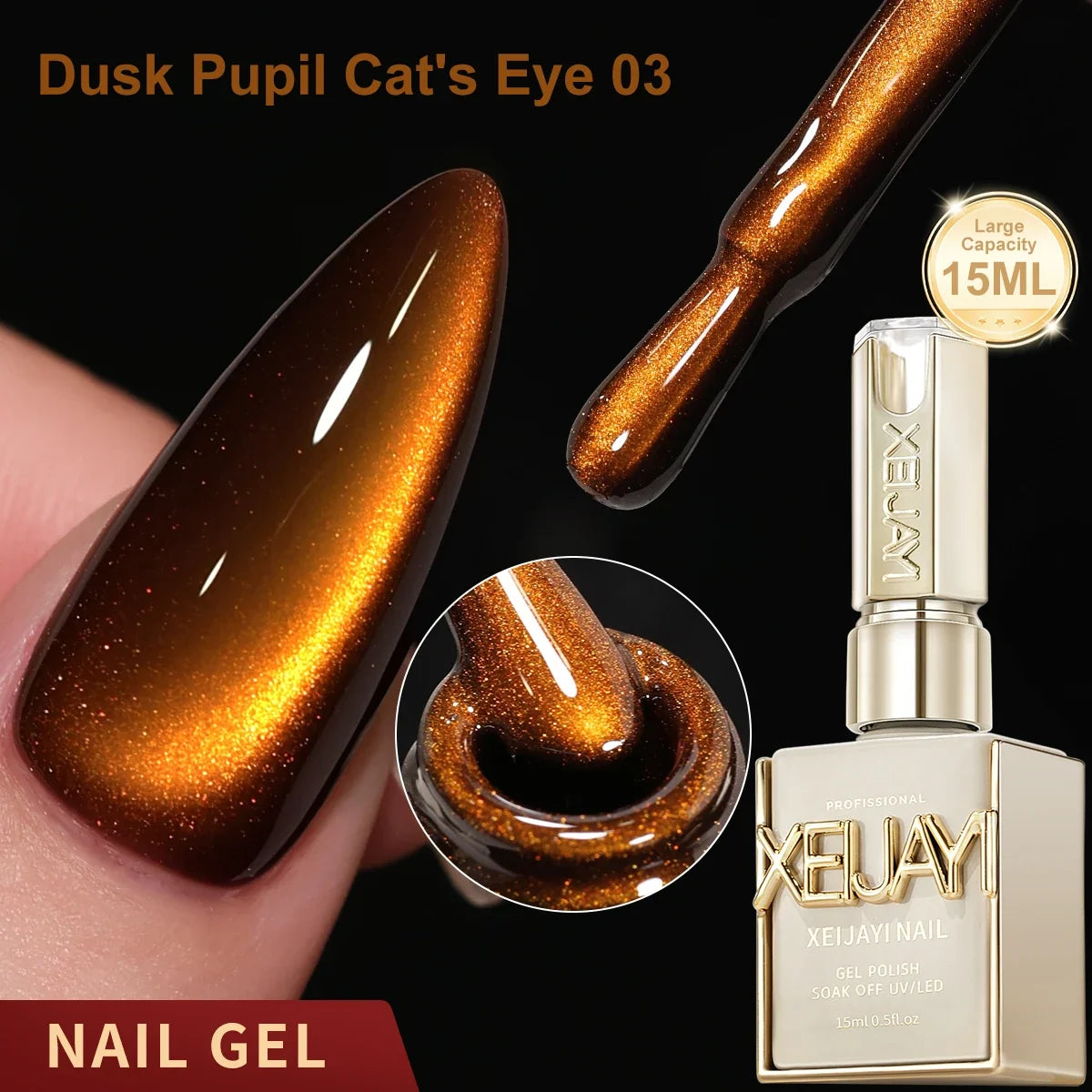 XEIJAYI 1pc 15ML Blue cat eye Nail Gel polish Semi Permanent Nail Art Soaking UV LED Nail Salon DIY Nail Salon Gel