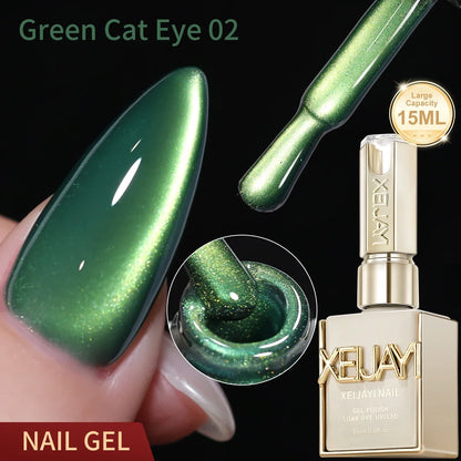 XEIJAYI 1pc 15ML Blue cat eye Nail Gel polish Semi Permanent Nail Art Soaking UV LED Nail Salon DIY Nail Salon Gel