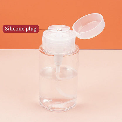 1 Pcs Refillable Bottles Push-type Bottling Empty Pump Dispenser Bottle for Nail Polish and Makeup Remover Bottle Packaging