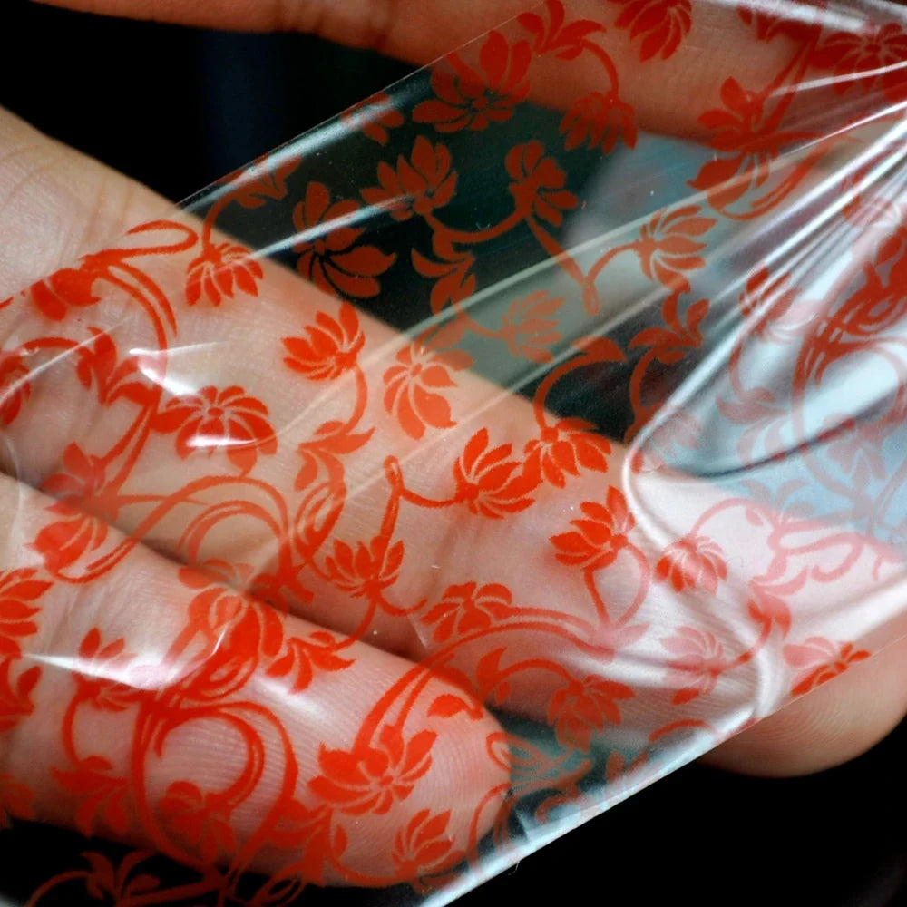 More Than 250 Design Beautiful Designed Nail Art Product Nail Glue transfer Foil Beautiful Flower Purple Orange