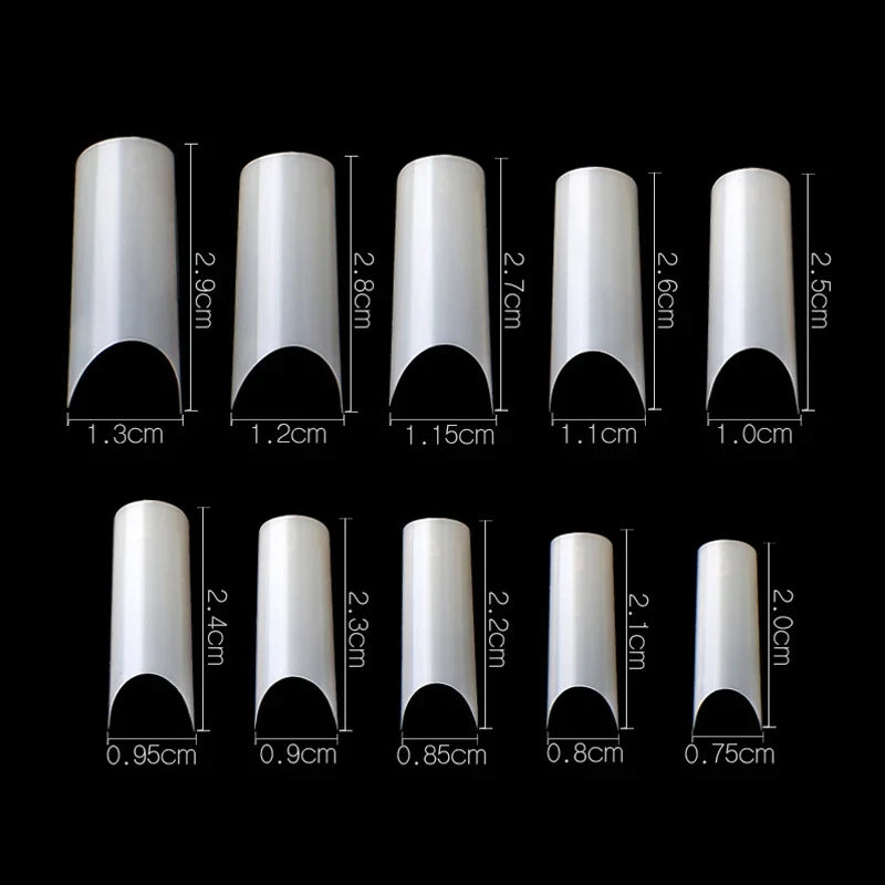 500 Pcs Curved C Fake Nail New Materials Top Quality Full Cover Nails Tips Transparent Gel Para Unha False Nails Beauty Products