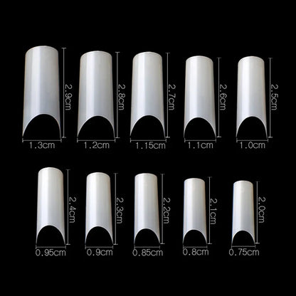 500 Pcs Curved C Fake Nail New Materials Top Quality Full Cover Nails Tips Transparent Gel Para Unha False Nails Beauty Products