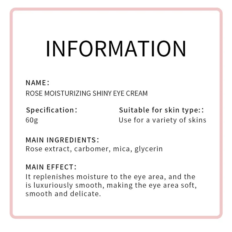SADOER Rose Eye Cream Anti Dark Circles Removal Eye Bags Firming Moisturizing Beauty Eyes Creams Skin Care Products