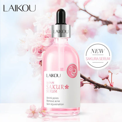 100ml LAIKOU Sakura Facial Serum Vitamin C Essence Moisturizing Firming Brightening Face Serum Beauty Facial Skin Care Products