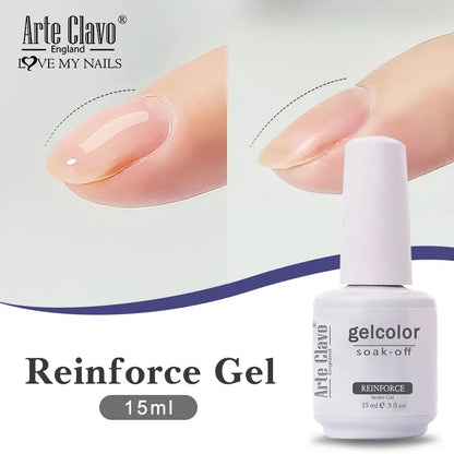 Arte Clavo Top Gel Polish 15ml Semi Permanent Varnish Function Gel Base Super Top Coat Transparent Gel Nails Soak Off Gel