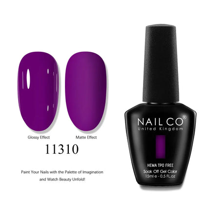 NAILCO 15ml Nails Art Gel Lack Polish Summer Hybrid Nail Varnish Manicure UV Top Coat Base HEMA TPO FREE Esmalte Nail Gel Polish