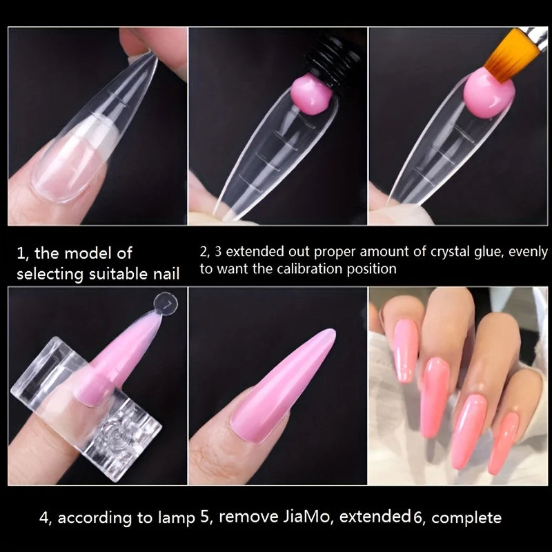 60 Pieces/Bag Uv Gel Polishing Fast Building Mold Acrylic Fake Nail Art Reminder Dual System Nail Accessories Extension Nail Form