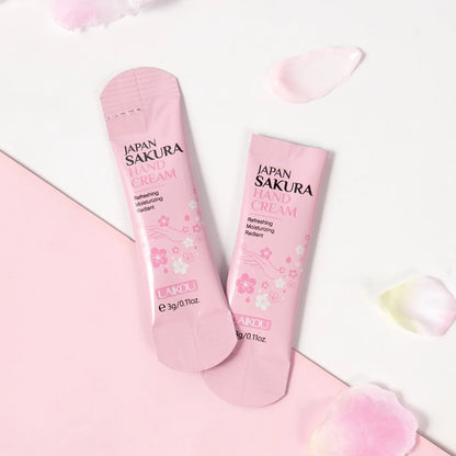 7pcs Collagen Sakura Hand Cream Skin Soften Nourish Care Deep Cracked Repair Beauty Products Girl Moisturizing Hand Skin