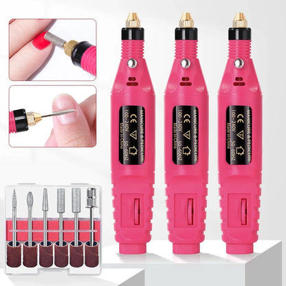 LULAA Electric Nail Drill Machine Set Pedicure Grinding Equipment Mill For Manicure  Professional Strong Nail Polishing Tool