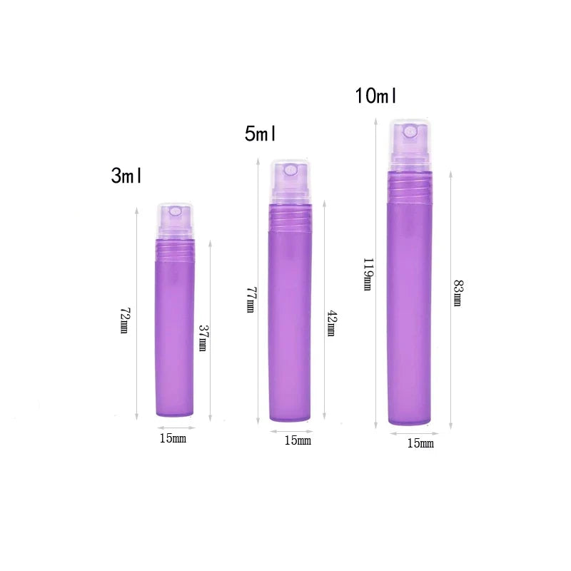 5Pcs Frosted Plastic Perfume Bottles Fine Mist Spray Bottle with Atomizer Pumps for Perfume Essential Oil Other Beauty Product