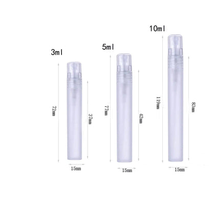 5Pcs Frosted Plastic Perfume Bottles Fine Mist Spray Bottle with Atomizer Pumps for Perfume Essential Oil Other Beauty Product