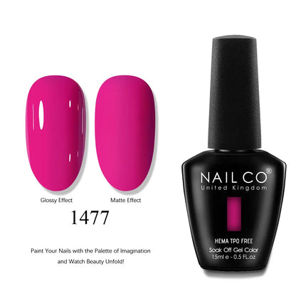 NAILCO 15ml Nails Art Gel Lack Polish Summer Hybrid Nail Varnish Manicure UV Top Coat Base HEMA TPO FREE Esmalte Nail Gel Polish