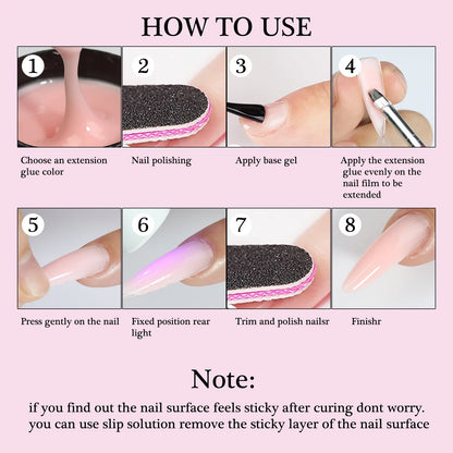 150g Transparent Nail Extension Gel Jelly White Light Pink Acrylic Nail Art UV LED Gel Semi Permanent Varnish Extension Tool