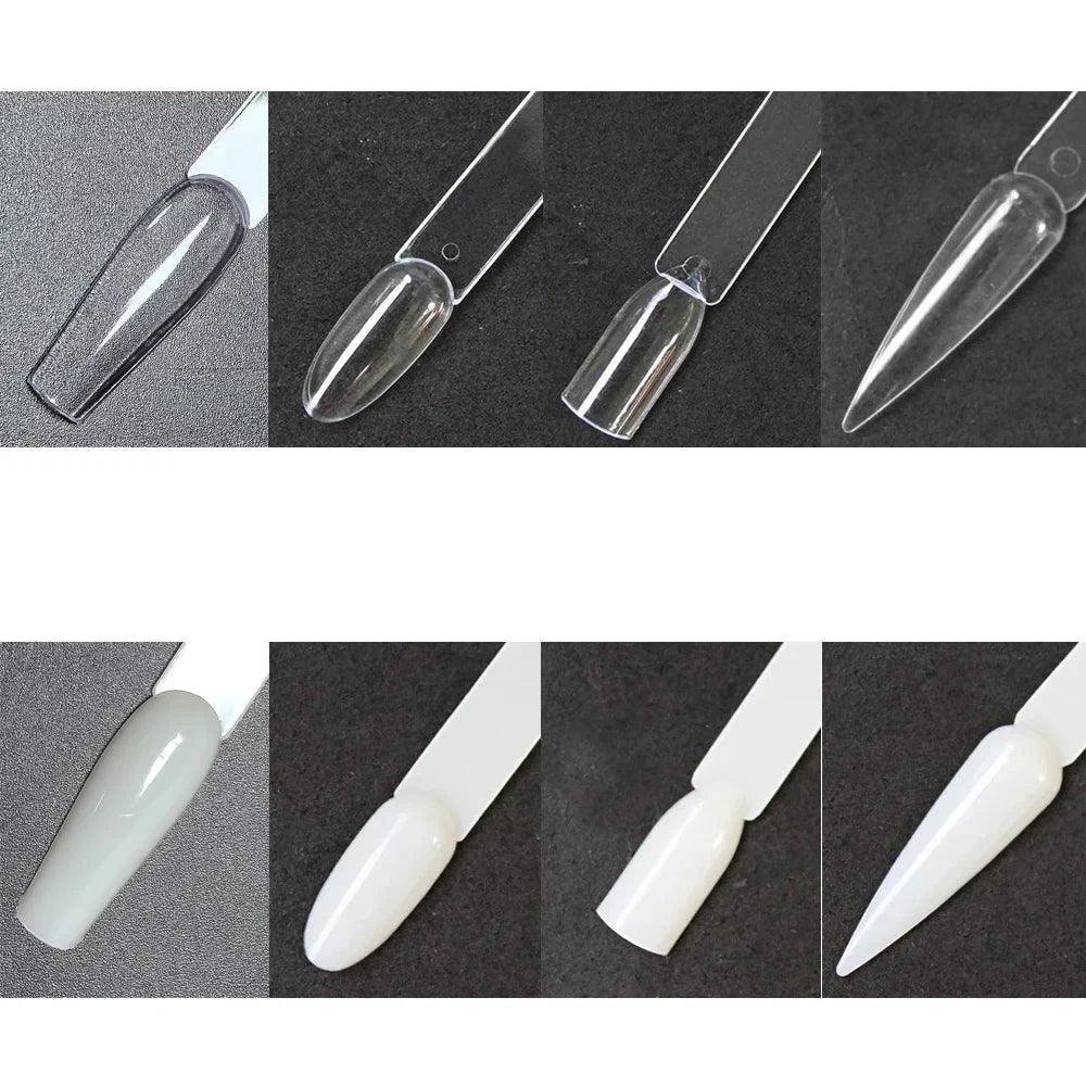 80/50/20pcs Nail Display Sticks Nail Swatch False Nail Tips Nail Gel Polish Practice Clear Display Board for Nail Art Tools
