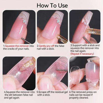 UR SUGAR 15ml Remover For Solid Tips Gel False Nail Tips Solid Adhesives Gel Remover Press On Nails Gel Fake Tips Remover Tools