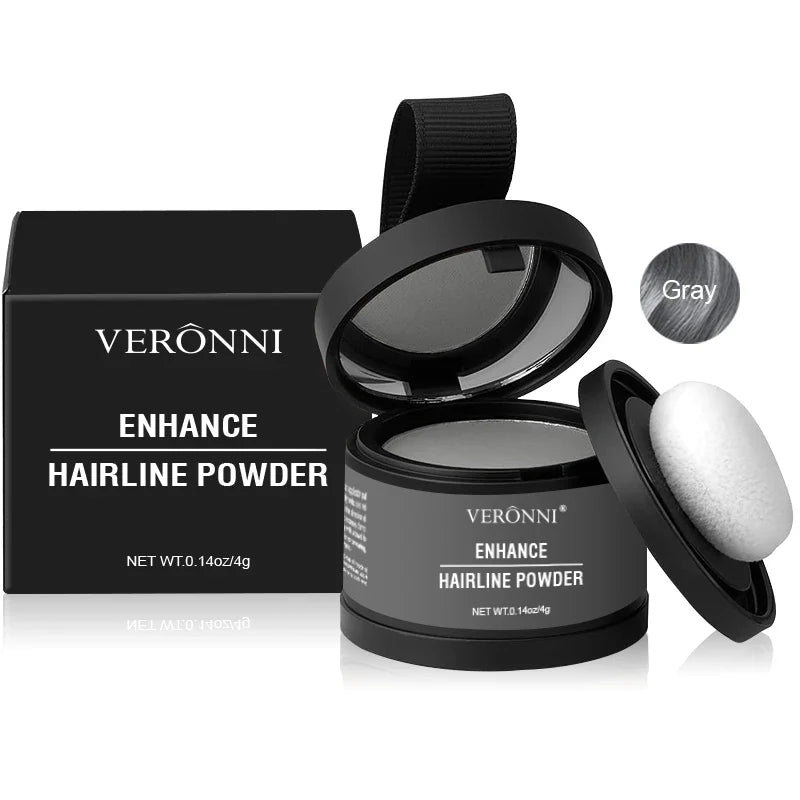 Hairline powder compact with brush applicator, Gray shade option