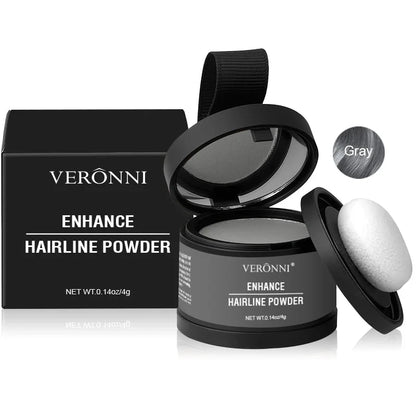 Hairline powder compact with brush applicator, Gray shade option
