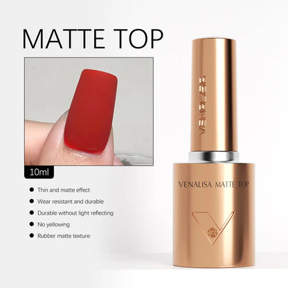 1/2/3pcs Kit Venalisa 10ml Nail Gel Polish HEMA/TPO Free Base Ultra Glossy Diamond Tempered Long Wear Top Coat Matt Gel Varnish