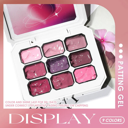 1pc 9 Colors Pink Patting Gel Smudge Canned High Saturation Popular Semi-Solid UV&LED Nail Polish Gel Nail Salon Special Y2K INS