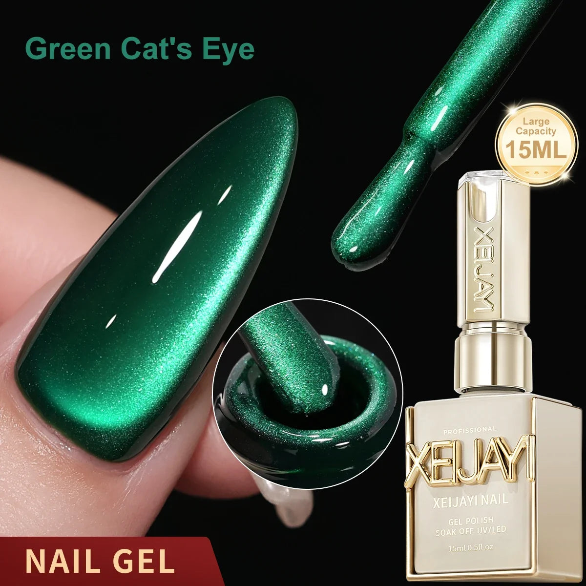 XEIJAYI 1pc 15ML Blue cat eye Nail Gel polish Semi Permanent Nail Art Soaking UV LED Nail Salon DIY Nail Salon Gel