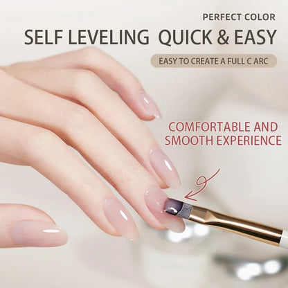 PERFECT COLOR  4-in-1 Builder Nail Gel,20g 12 Colors Rubber Base Gel Polish,Extension for DIY Salon Girls Home,Nail Art Brushes