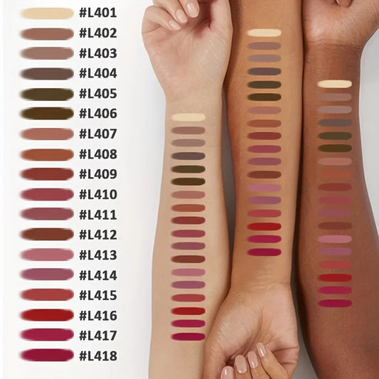 Lip liner shade chart with long pencils and nude-to-berry swatches