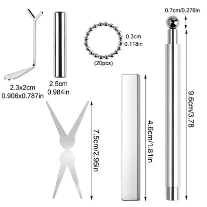 YIKOOLIN 6Pcs Cat Eye Magnet Set French Tip Heart & Flower Design Nail Art Gel Polish Manicure Tools for DIY Nail Art