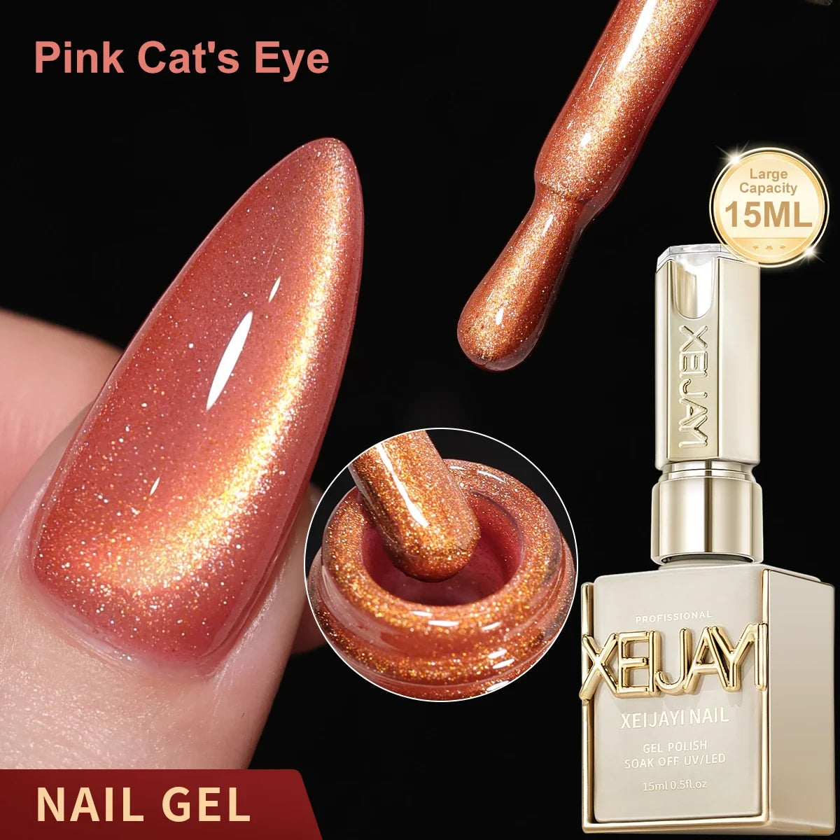 XEIJAYI 1pc 15ML Blue cat eye Nail Gel polish Semi Permanent Nail Art Soaking UV LED Nail Salon DIY Nail Salon Gel