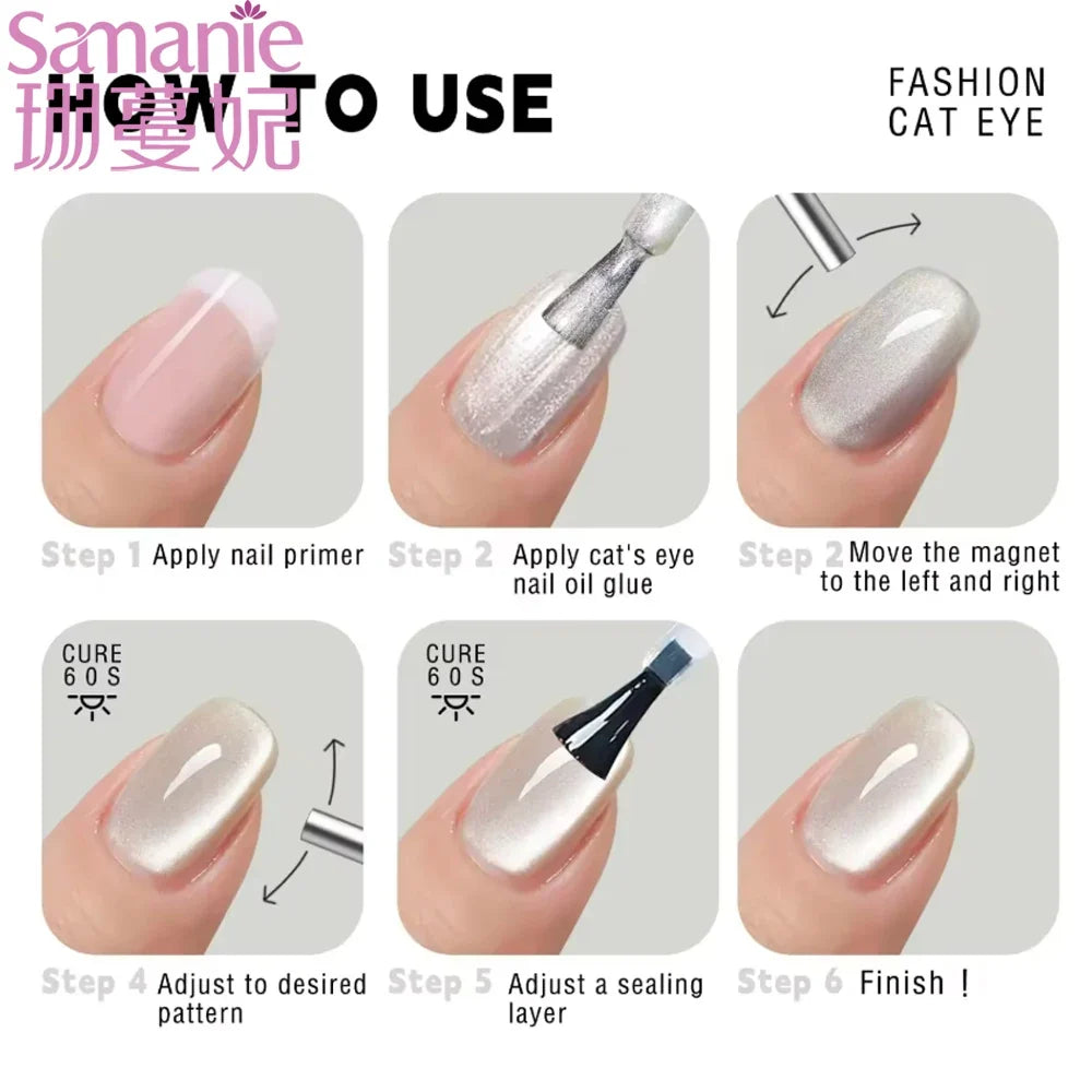 2.5x0.5cm Round Nail Art Cat Eye Gel Magnetic Pen for Gel Nail Polish 3D Cat Eye Nails Painting Strong Stick Manicure DIY Tools