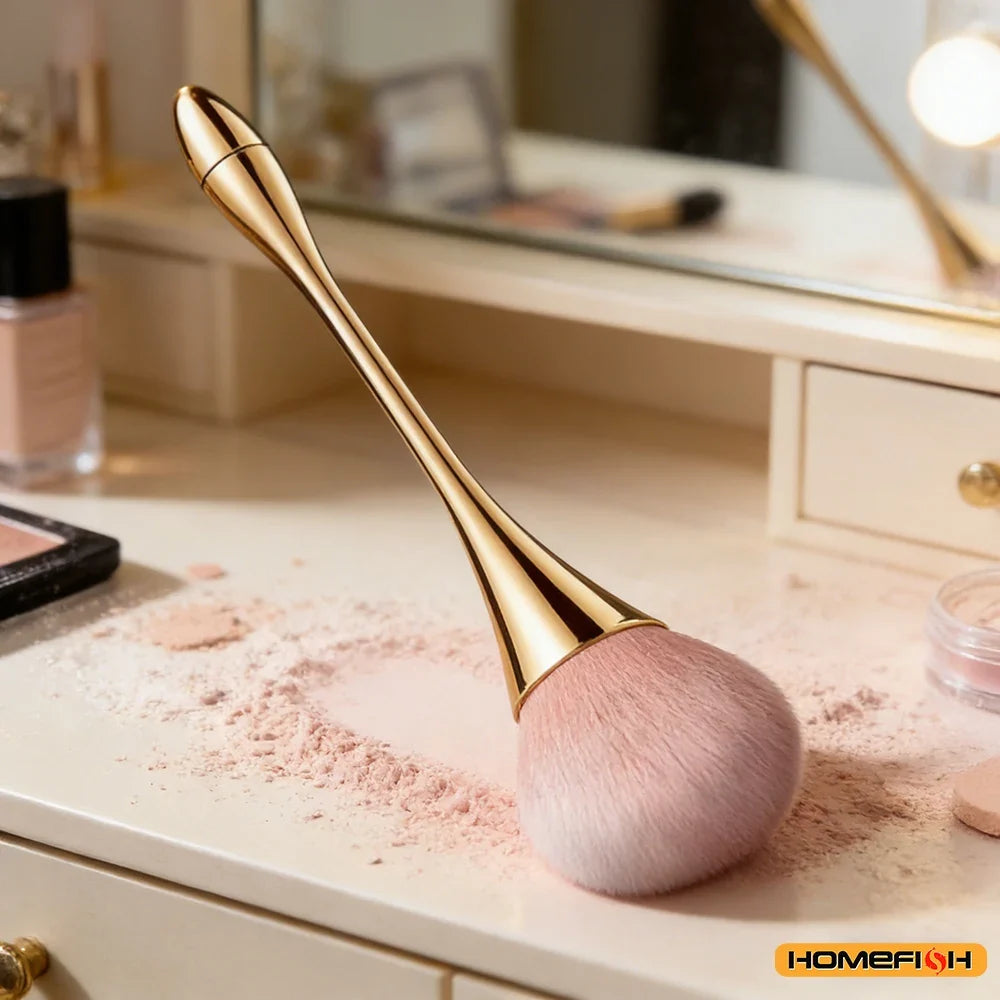 Small Fluffy Soft Powder Brush for Blush & Setting Powder, Waist Design Beauty Tool