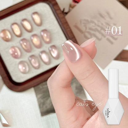 SHAKA 1-16pcs Flash Pure Lust Golden Light Heroine Cat Eye Gel Nail Polish Whitening Ice Transparent Autumn High-end Nail Art
