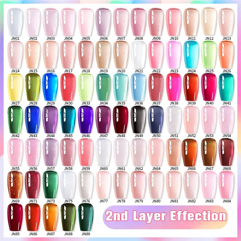 BORN PRETTY 10ml Jelly Nude Gel Nail Polish 50 Colors Semi Transparent Nail Art Nail Supplies Soak off UV LED Nails Gel Varnish