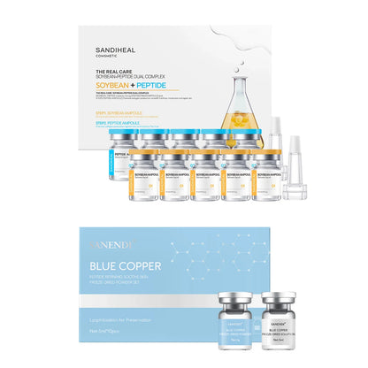 10Vials Copper Peptide Hyaluronic Acid Serum CICA B5 Facial Essence Hydration Korean Skin Care Original Sanendi Beauty Products
