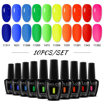 NAILCO 15ml Nails Art Gel Lack Polish Summer Hybrid Nail Varnish Manicure UV Top Coat Base HEMA TPO FREE Esmalte Nail Gel Polish
