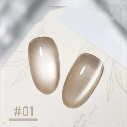5g/Bottle White Moonlight Nail Cat's Eye Gel Magnetic Satin Gel Polish 9-Colors Soak Off Glitter Phototherapy Manicure Varnish